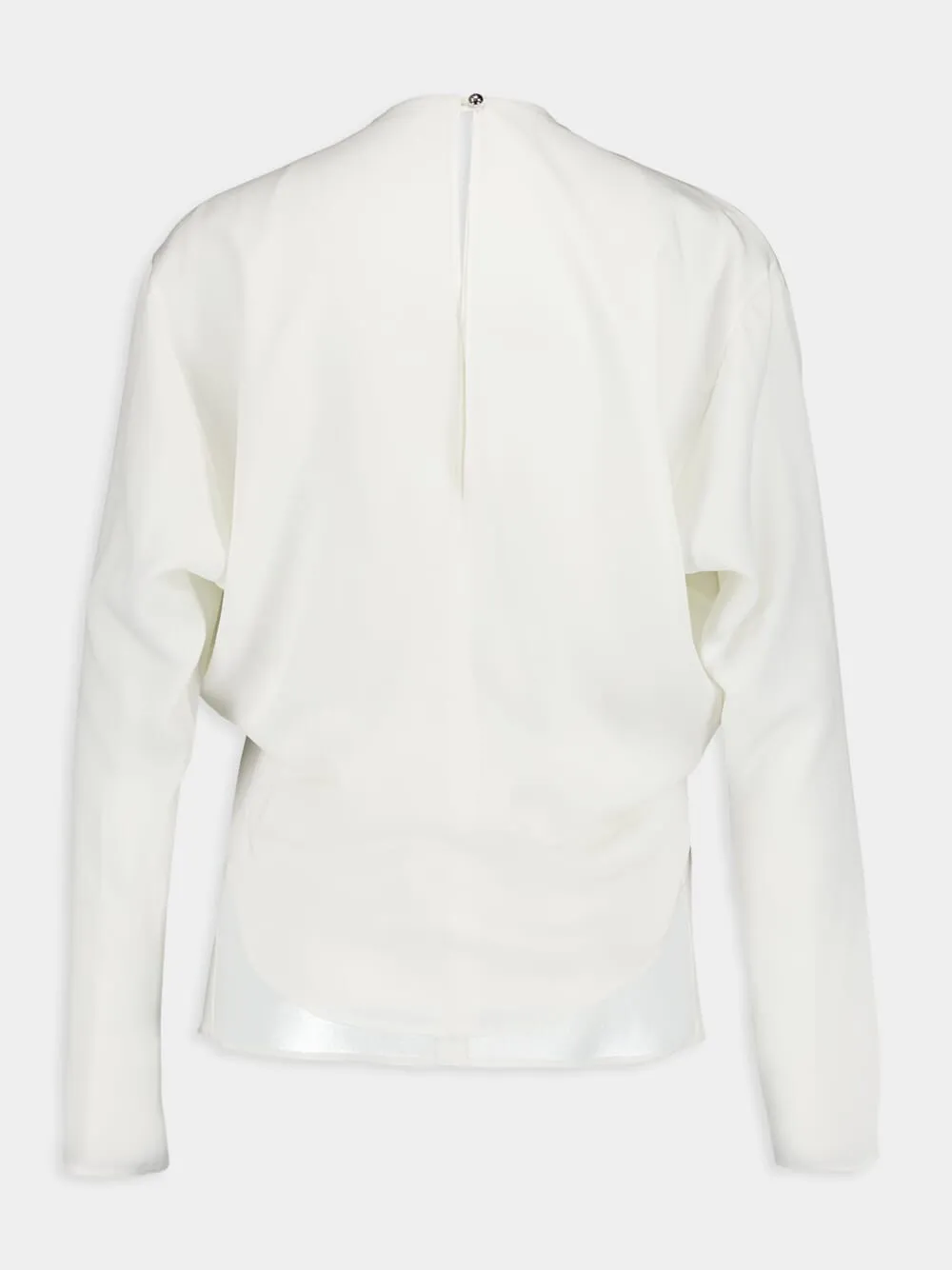 Bead-Embellished White Blouse