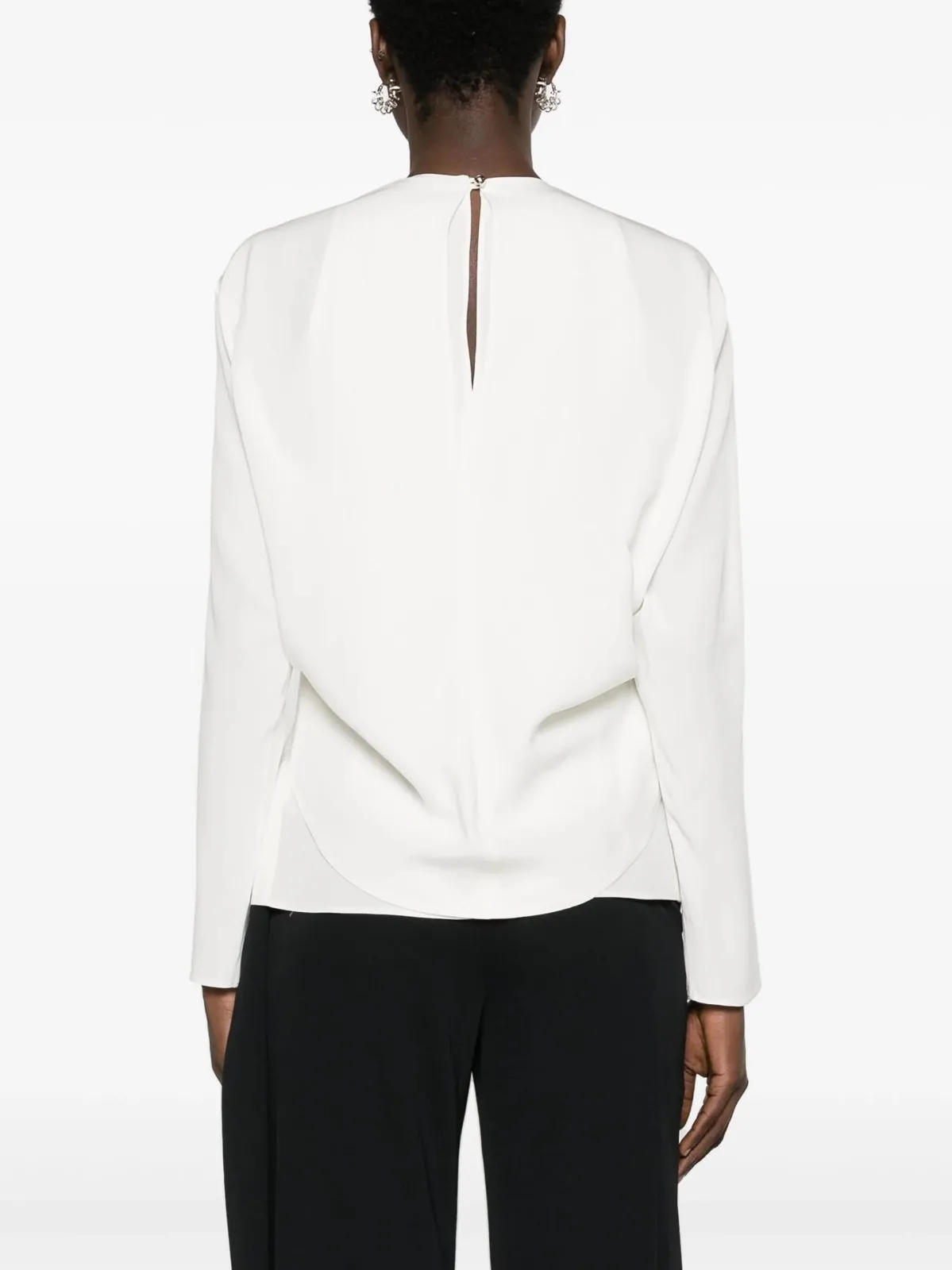 Bead-Embellished White Blouse