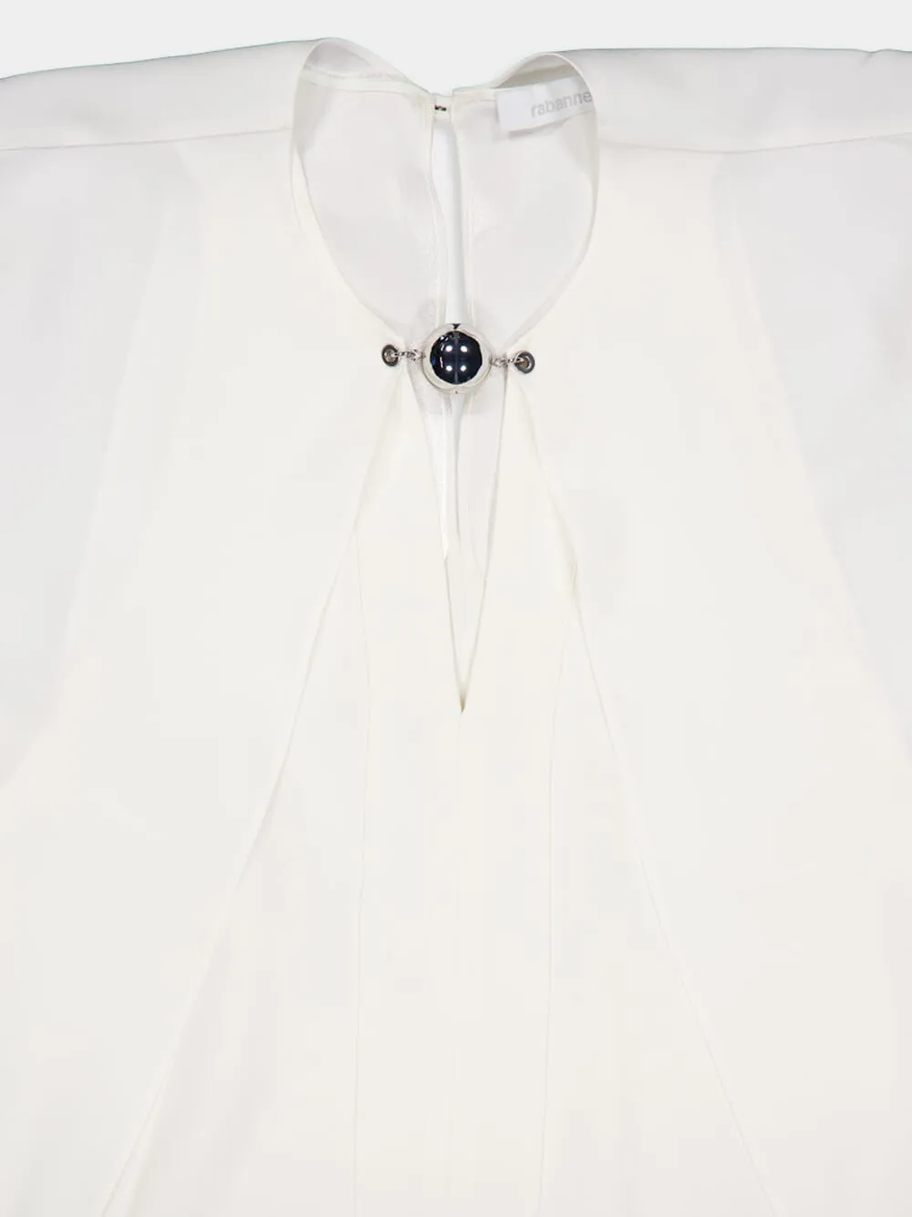 Bead-Embellished White Blouse