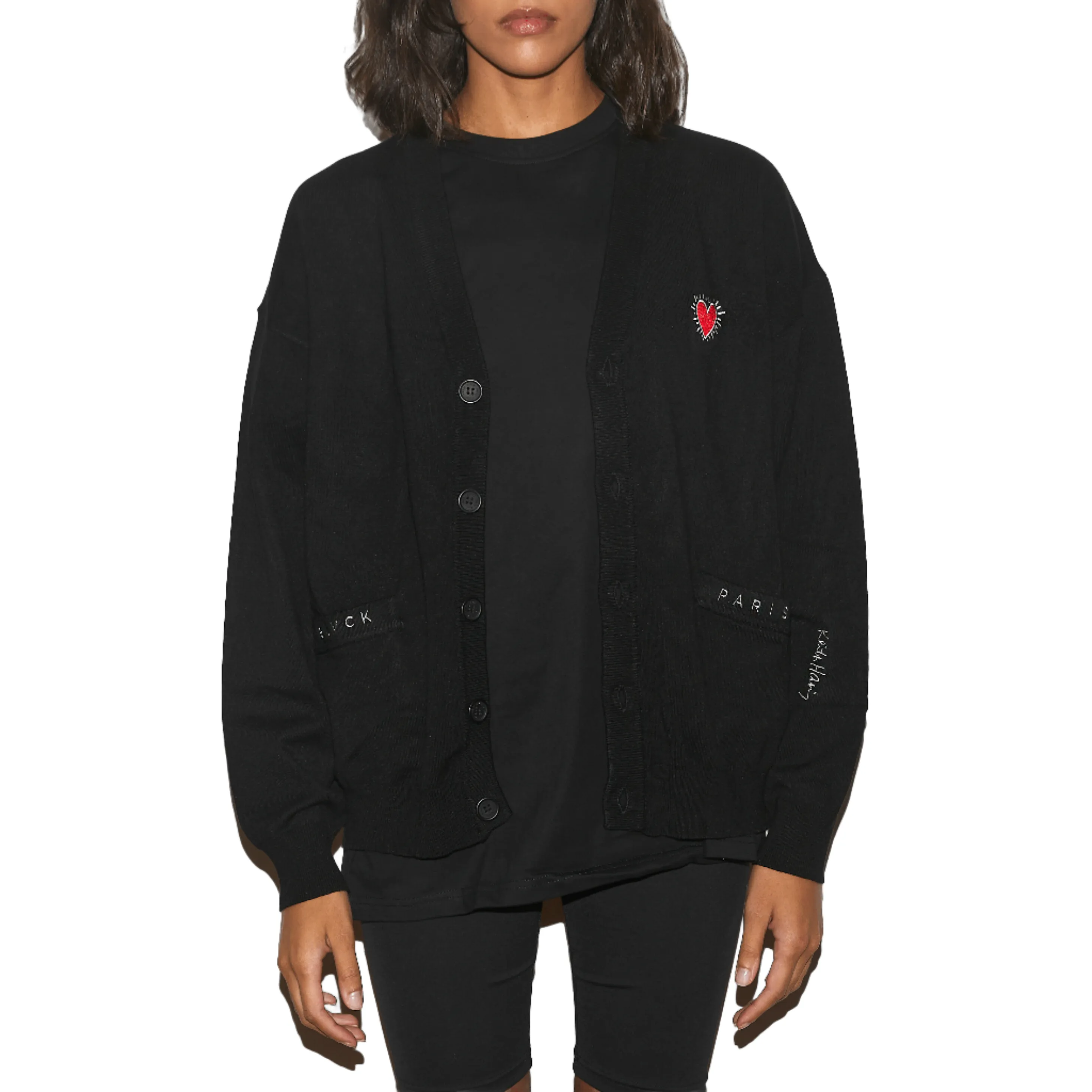 Blvck Paris - "Blvck x Keith Haring' Heart Cardigan" - Cozy Ensembles - Unisex