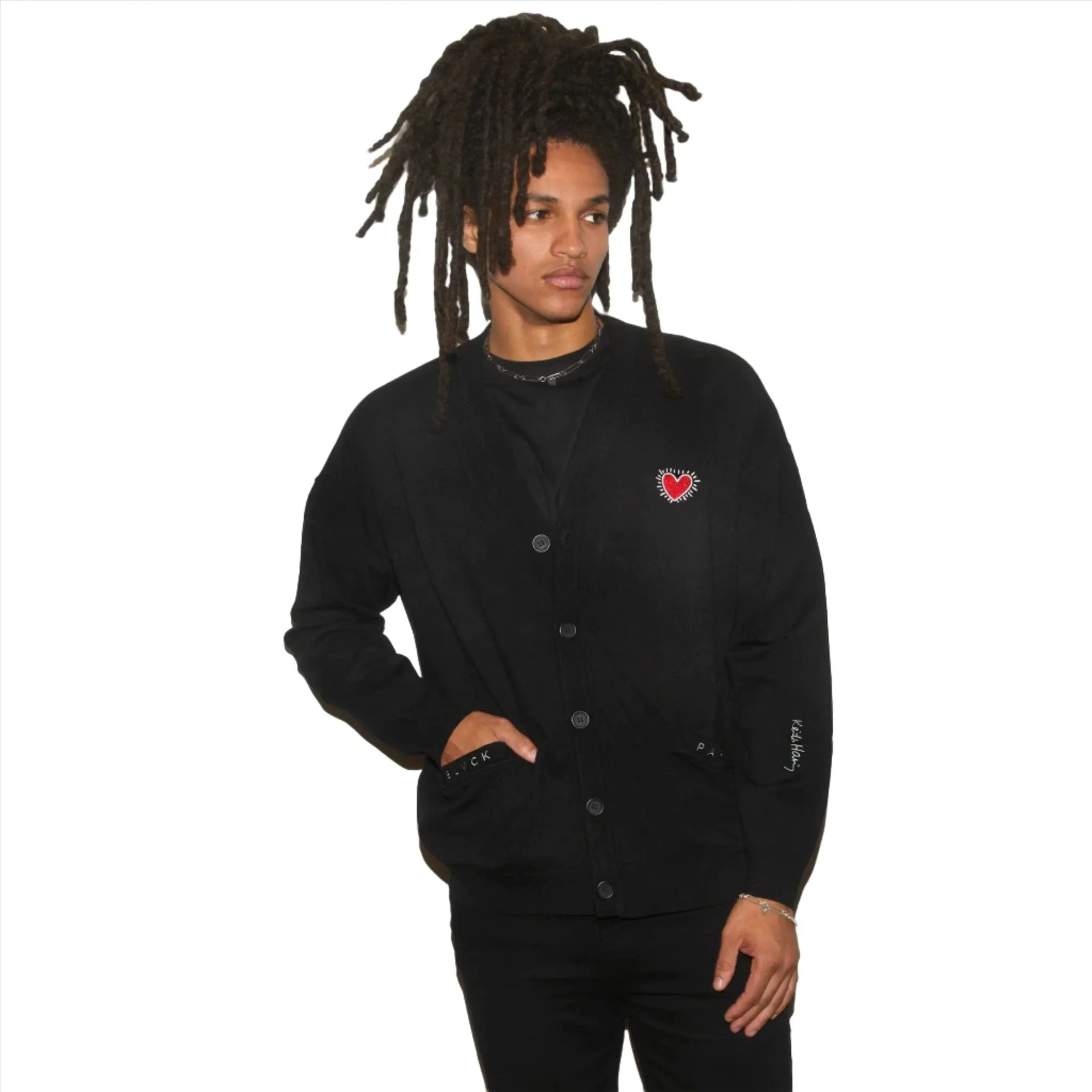 Blvck Paris - "Blvck x Keith Haring' Heart Cardigan" - Cozy Ensembles - Unisex