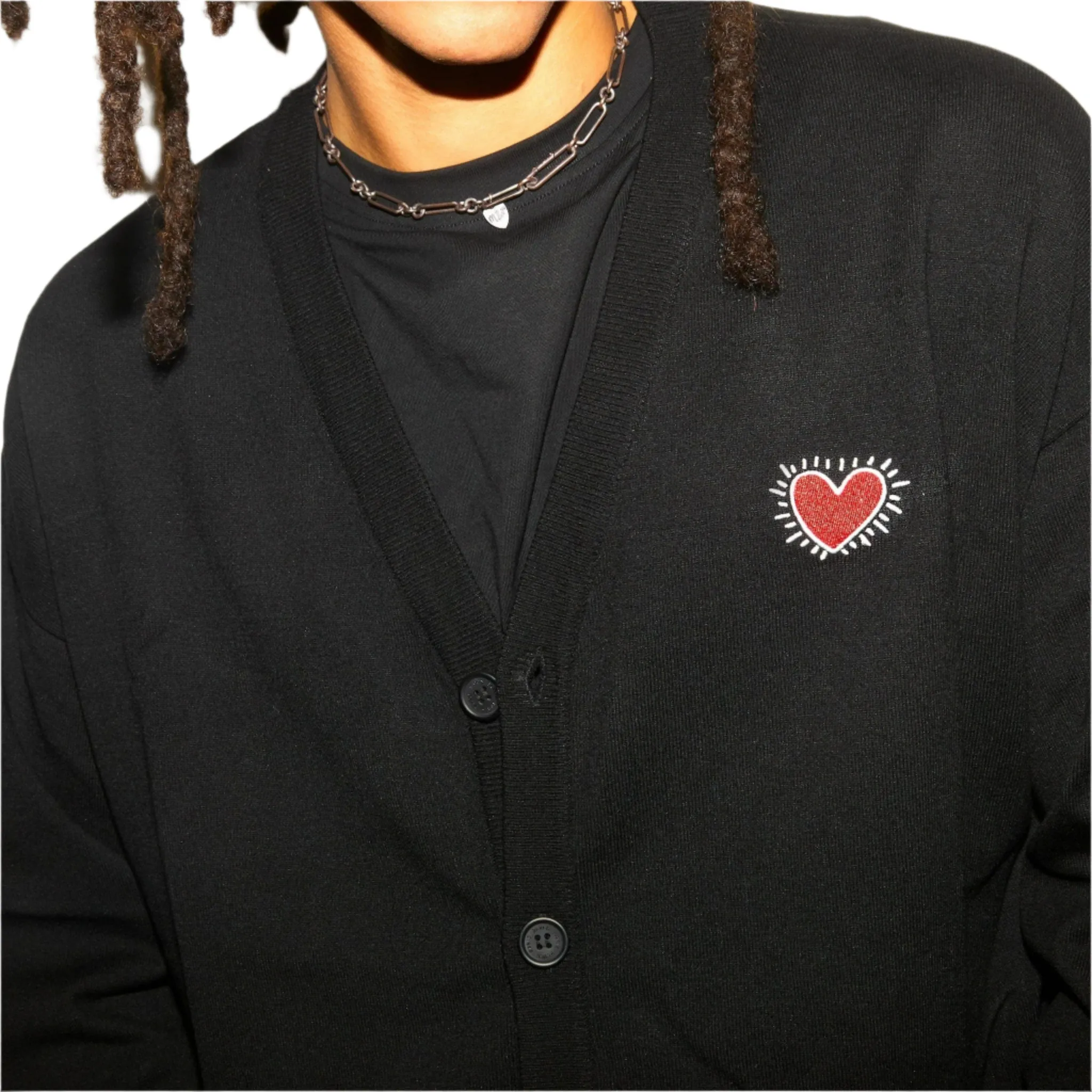 Blvck Paris - "Blvck x Keith Haring' Heart Cardigan" - Cozy Ensembles - Unisex