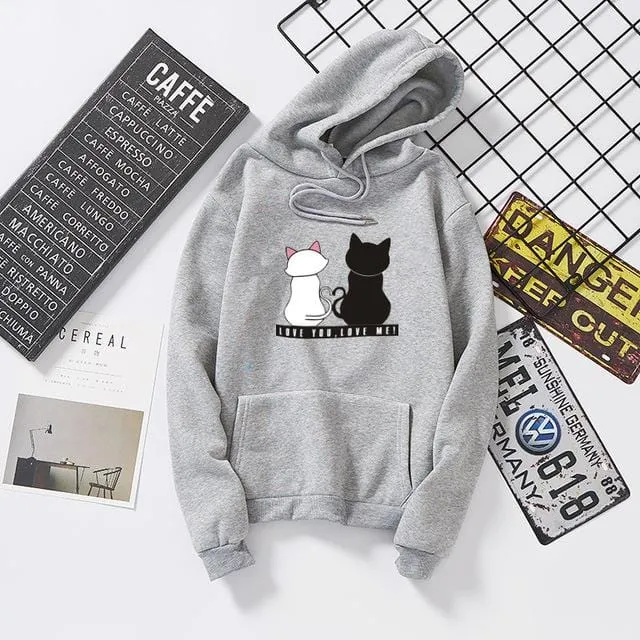 Cat couple hoodie