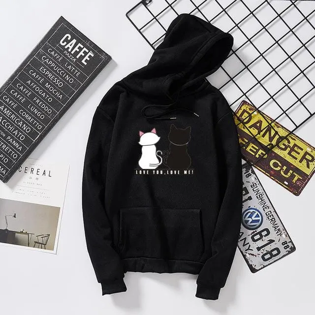Cat couple hoodie