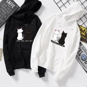 Cat couple hoodie