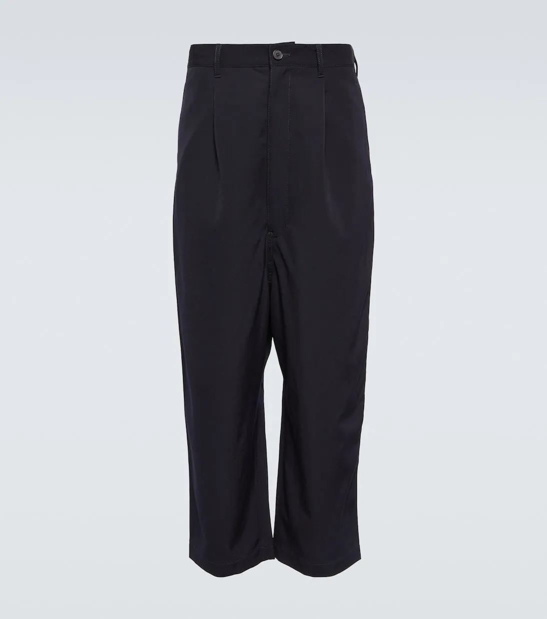 Comme Des Garçons Homme High Waist Cropped Wool Trousers, Blue