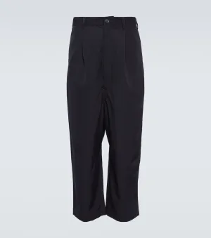 Comme Des Garçons Homme High Waist Cropped Wool Trousers, Blue
