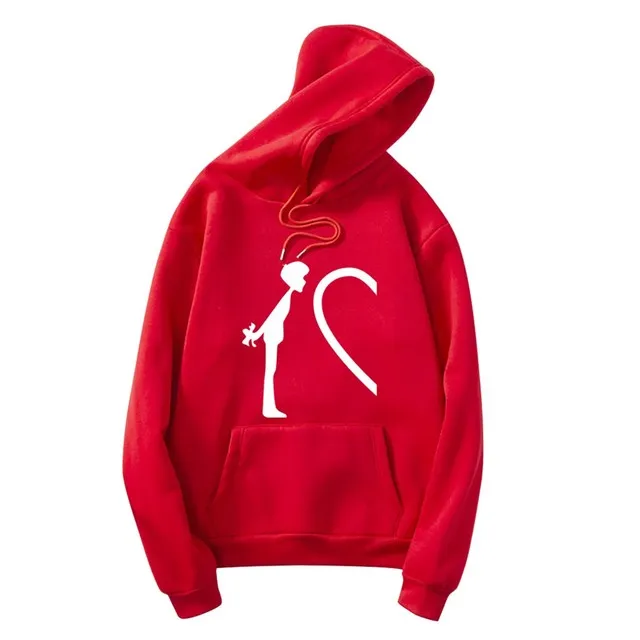 Couple hoodies kiss
