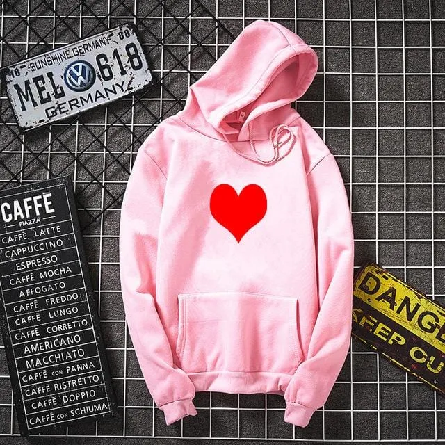 Couple hoodies Red heart