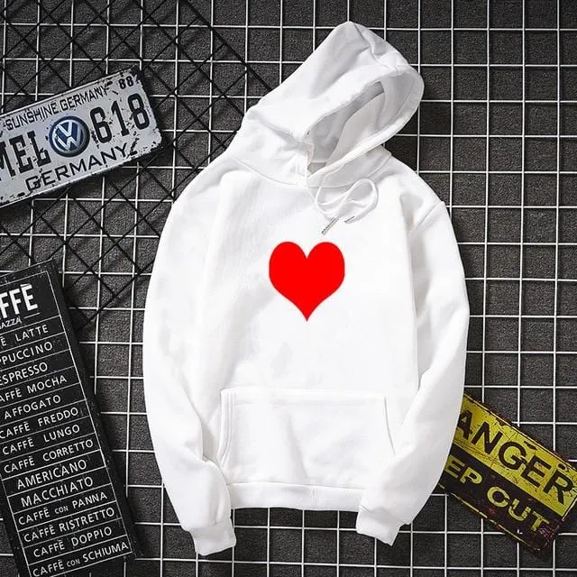 Couple hoodies Red heart