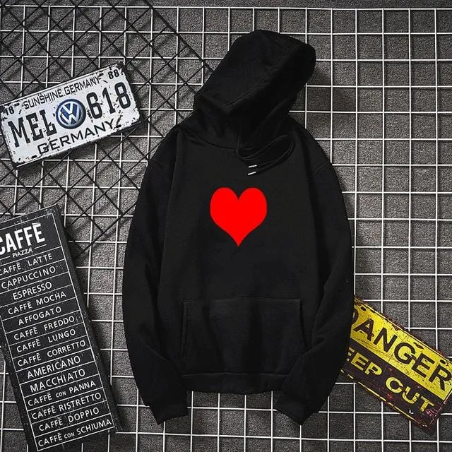 Couple hoodies Red heart