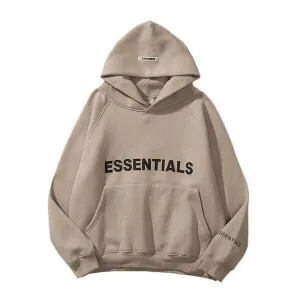 CREAM COLOR ESSENTIAL HOODIE