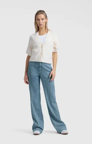 Denim trousers with striped detail (L34)