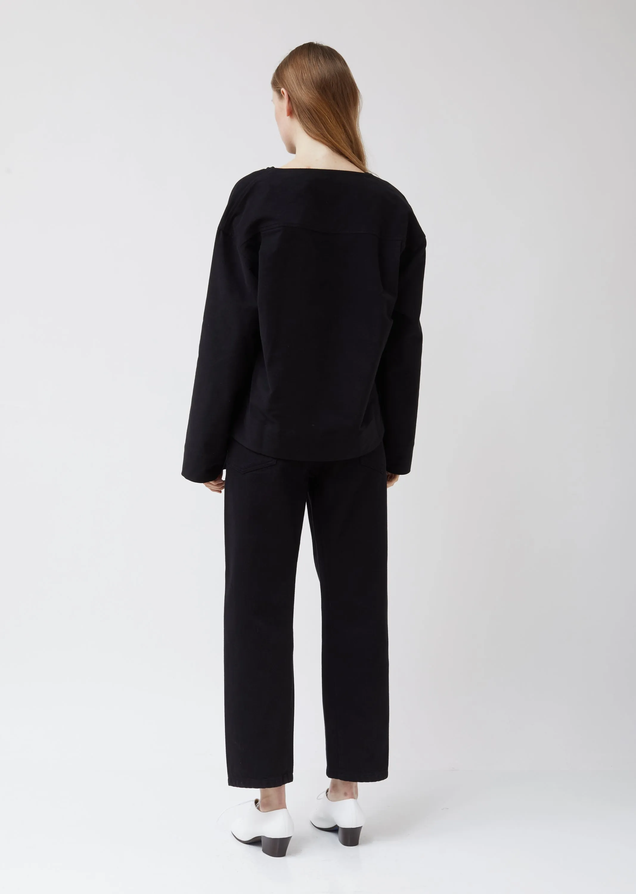 Draped Neckline Vareuse Top