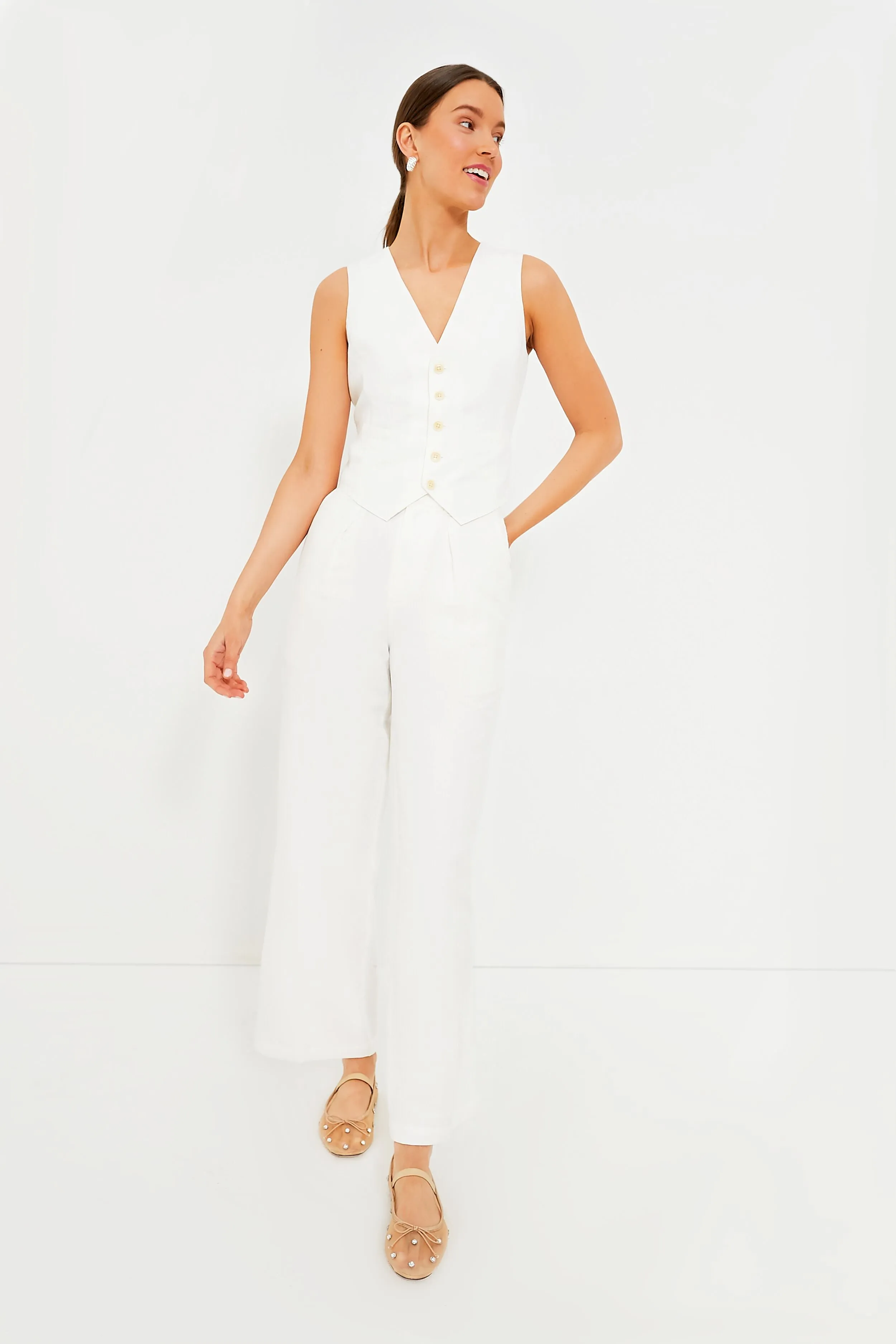 Ecru Twill Kam Vest