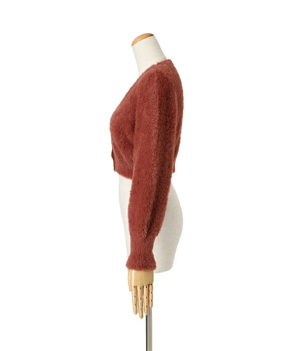 Emblem Button Feather Knit Cardigan / an another angelus [52BJ04j007].