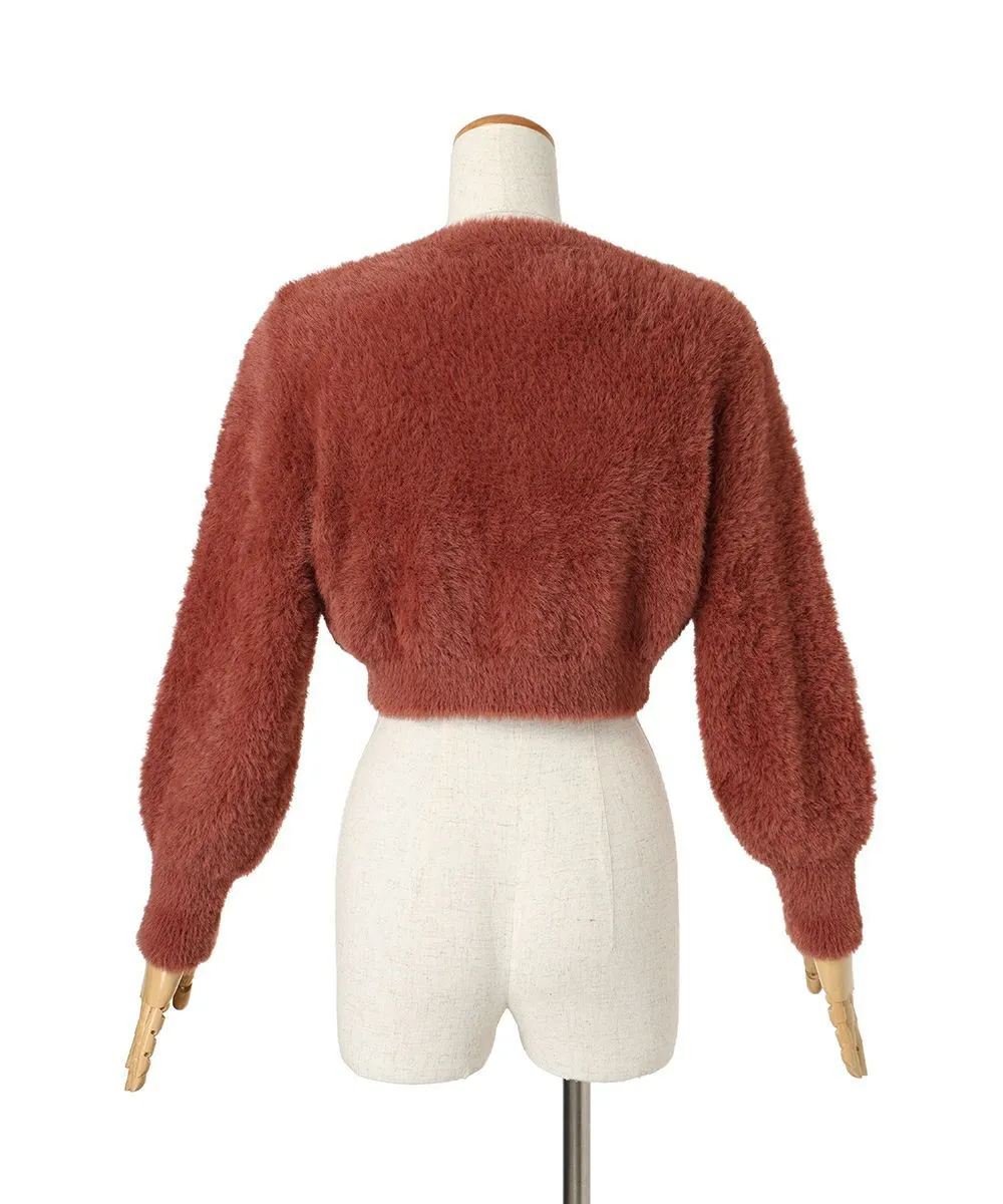 Emblem Button Feather Knit Cardigan / an another angelus [52BJ04j007].