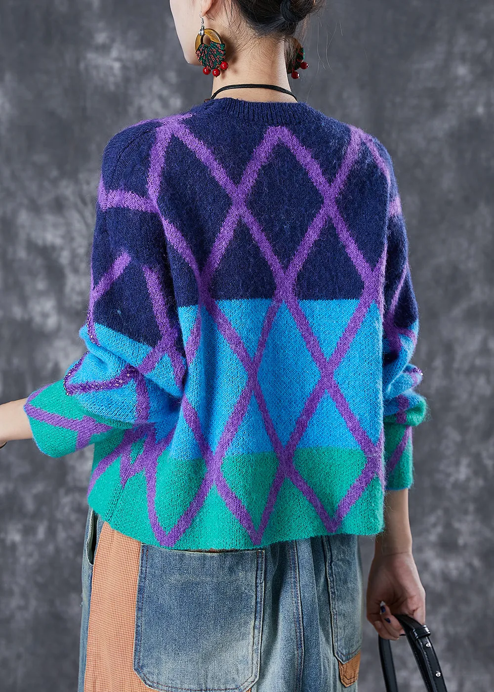 French Colorblock Oversized Thick Knit Sweaters Winter ML1764