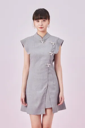 Galathea Grey Cheongsam Sleeveless Top