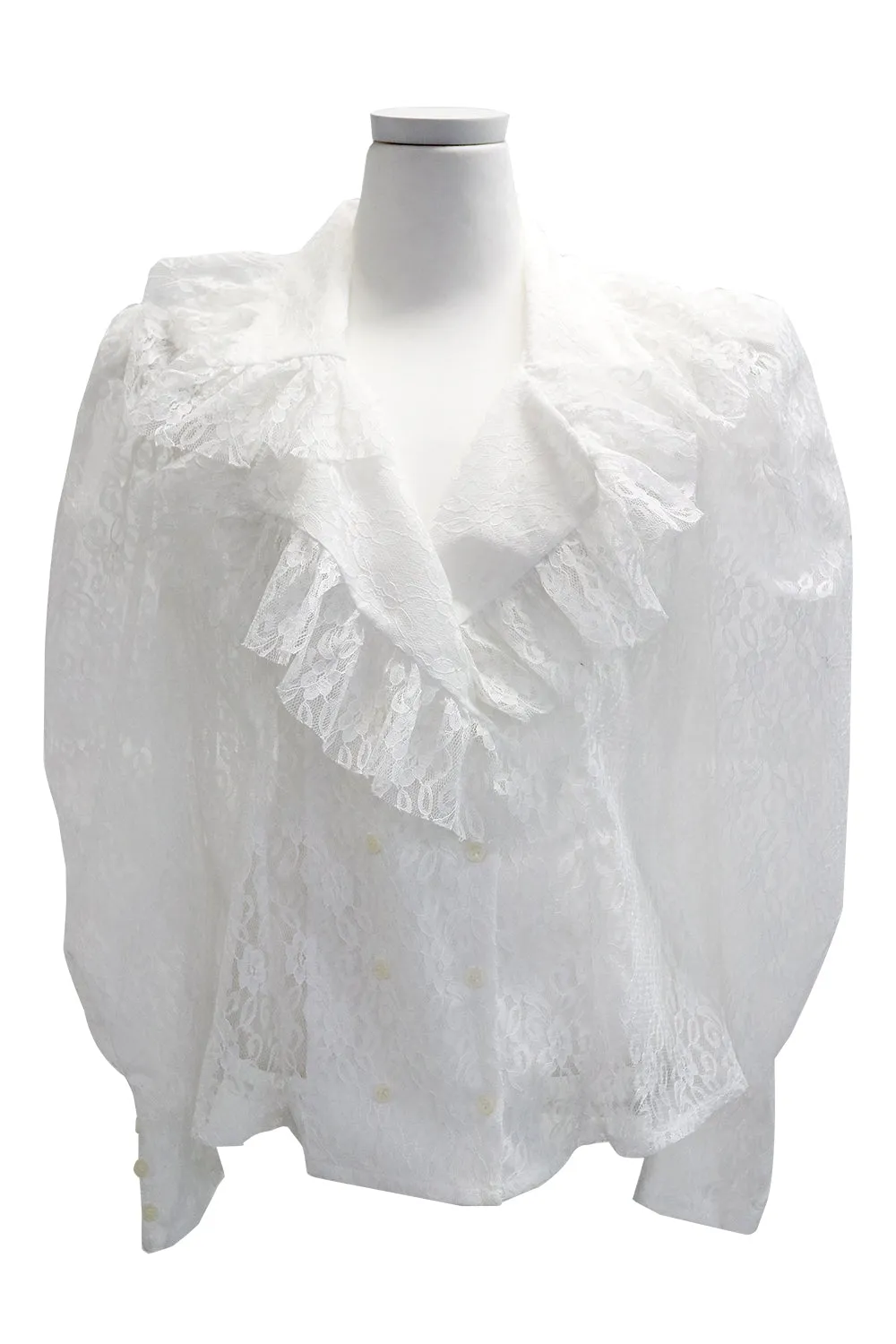 Giana Ruffle See Thru Lace Blouse