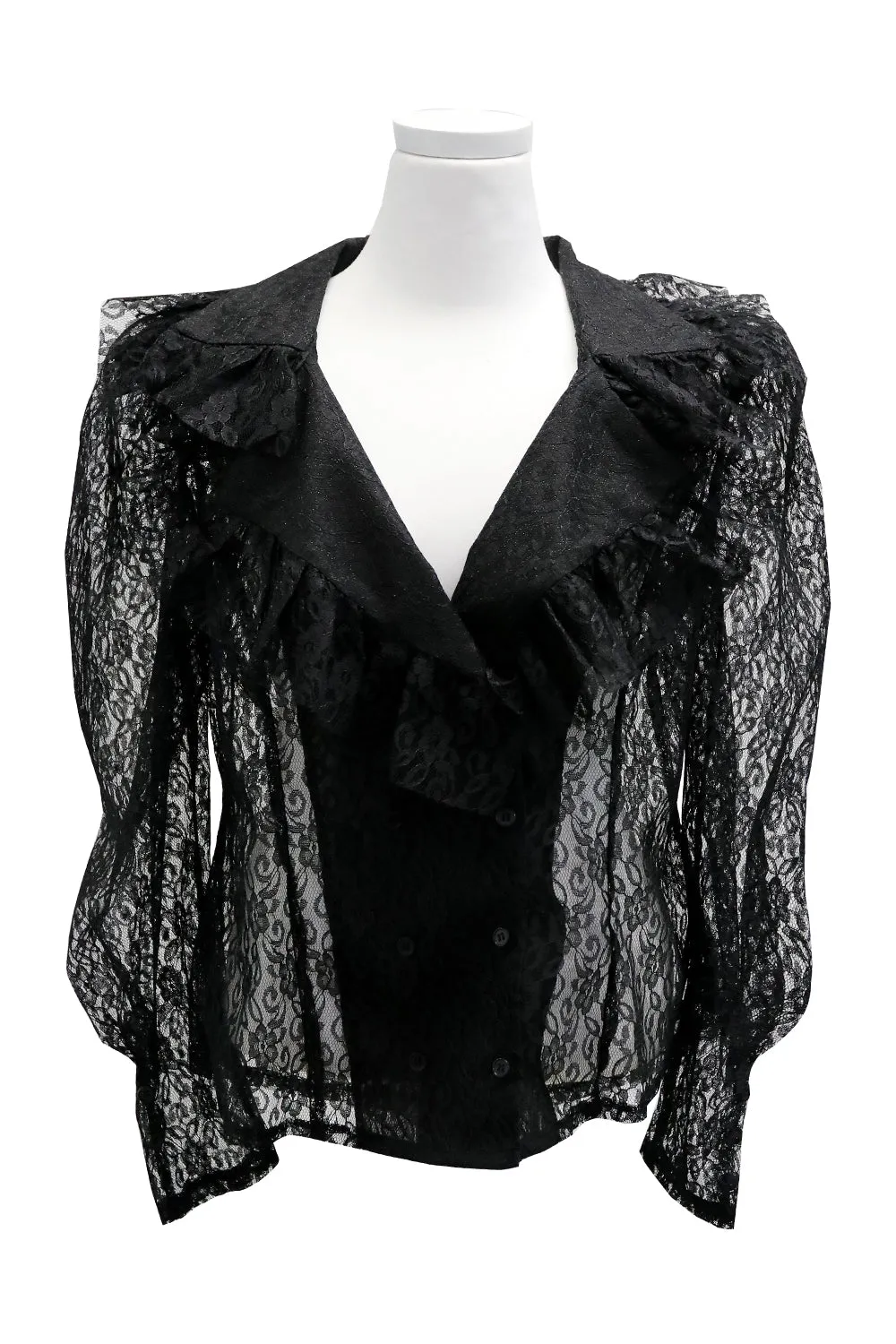 Giana Ruffle See Thru Lace Blouse