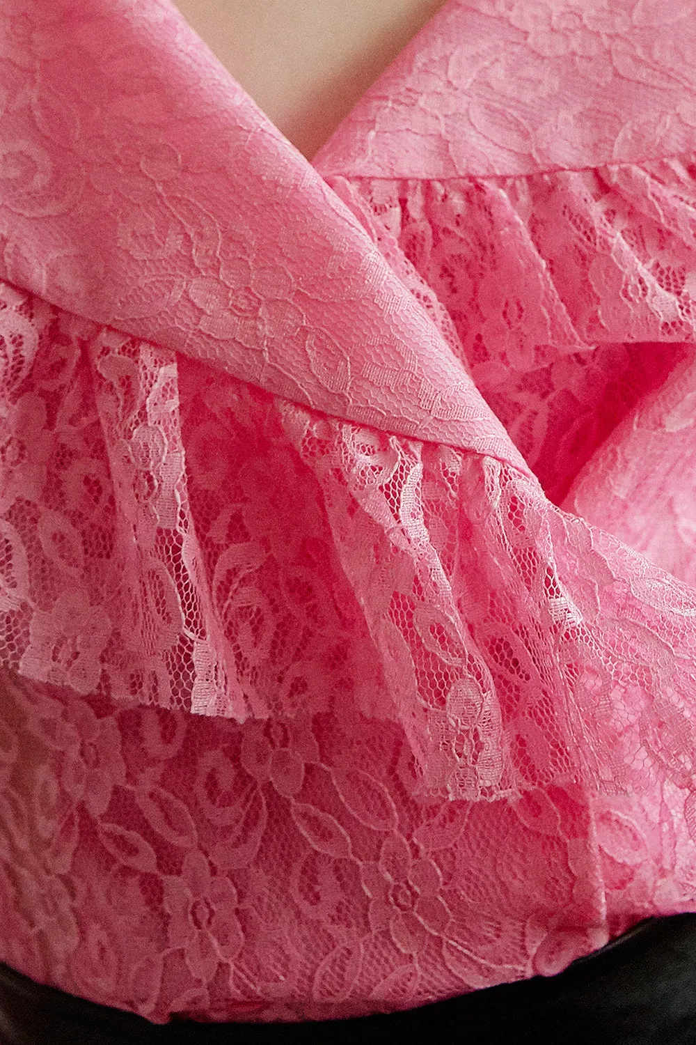 Giana Ruffle See Thru Lace Blouse