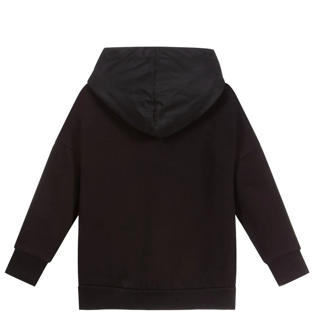 Girls Moncler Black Logo Hoodie