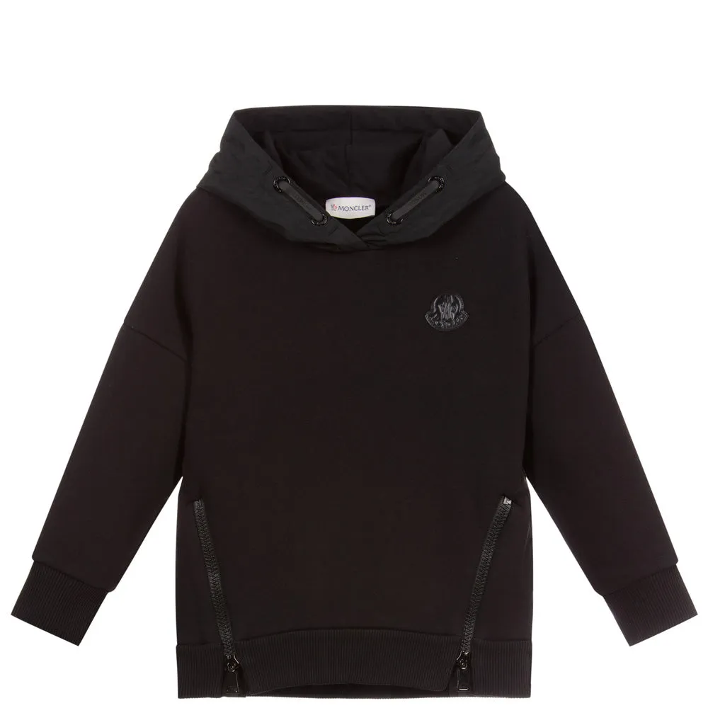 Girls Moncler Black Logo Hoodie