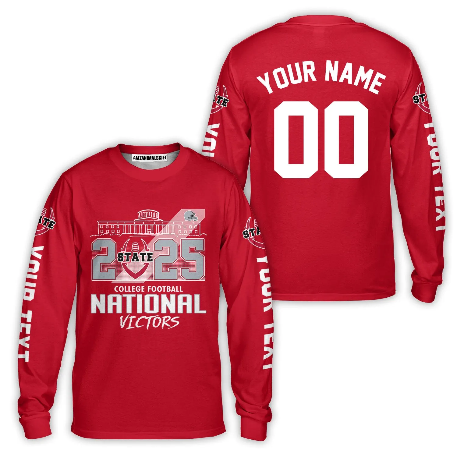 Go Bucks 2025 National Winner Custom 2 Sided Long Sleeve Shirt, College Football Victors Shirt, 2025 Champions Columbus Ohio Custom Long Sleeve Shirts