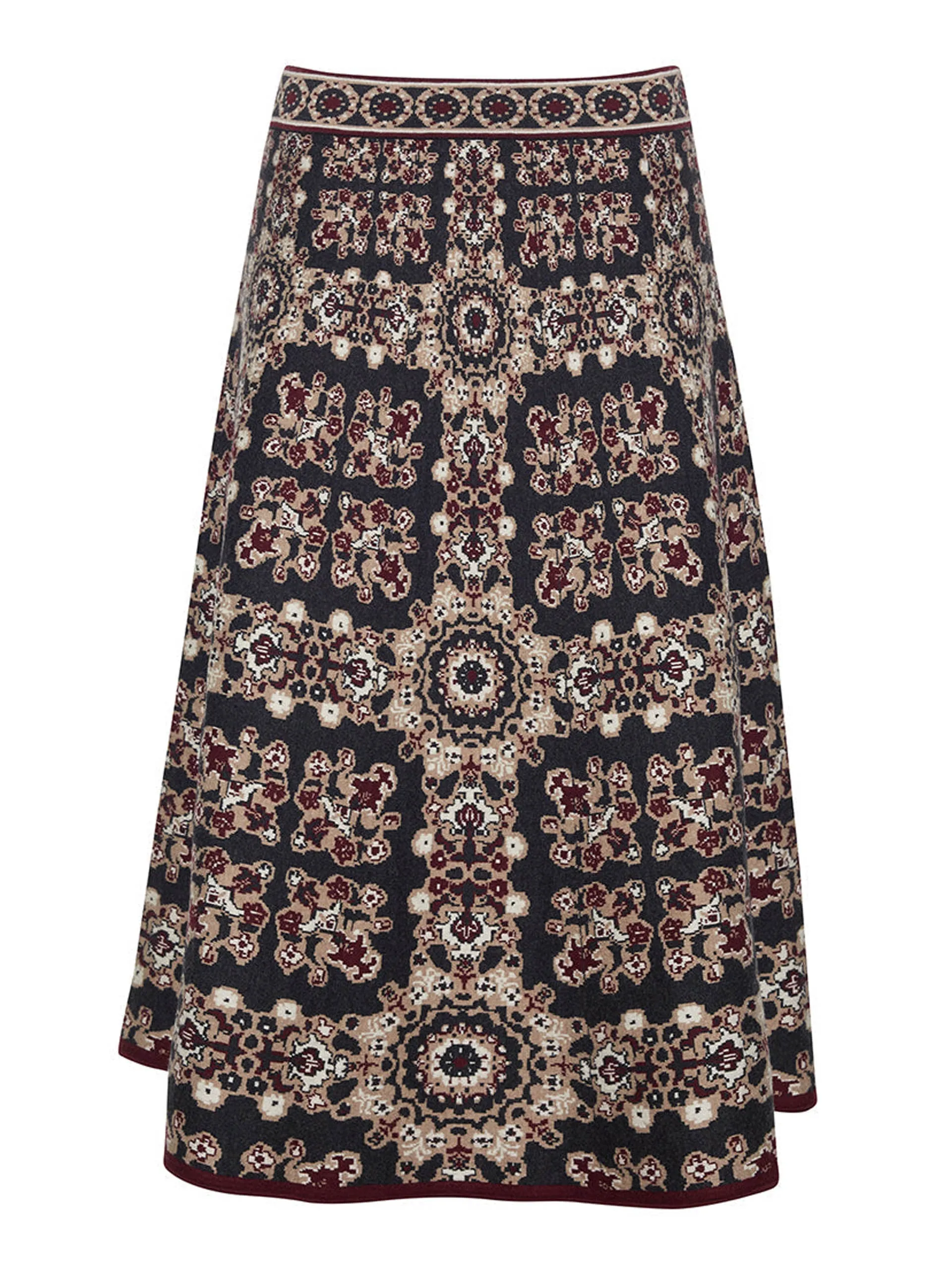 Grey maroon rita tile Tiffany skirt