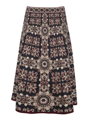 Grey maroon rita tile Tiffany skirt
