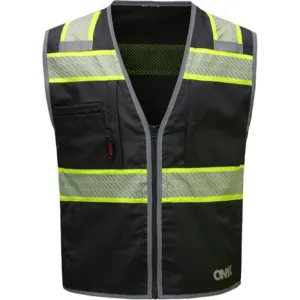 GSS 1517 Onyx Black Safety Vest With Contrasting Trim