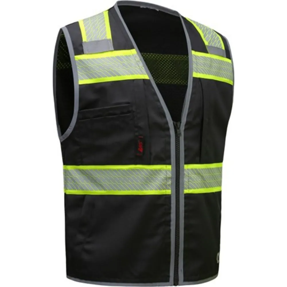 GSS 1517 Onyx Black Safety Vest With Contrasting Trim