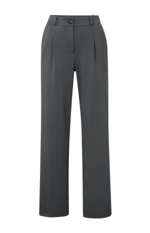 Jersey trousers with wide legs and pleated details