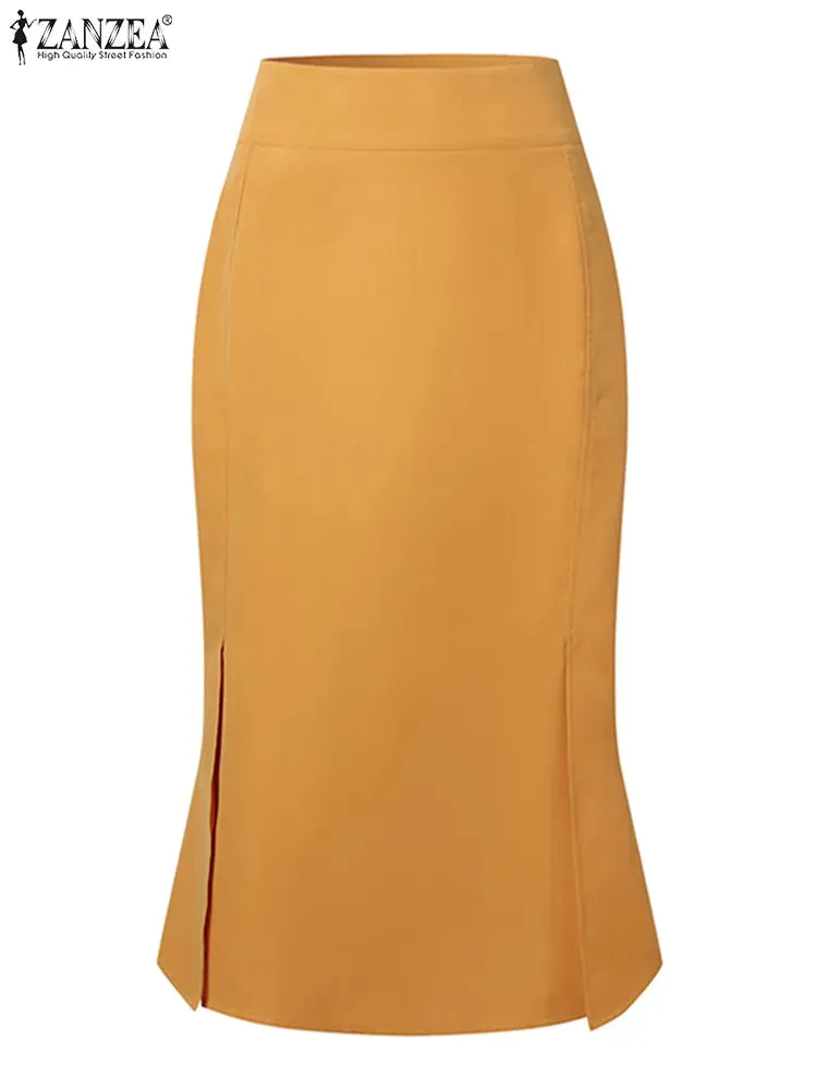 jf23 Package Hip High Waist Fishtail Skirts Elegant Women Evangelical Knee-length Saias Office Mermaid Skirts Fashion 2023