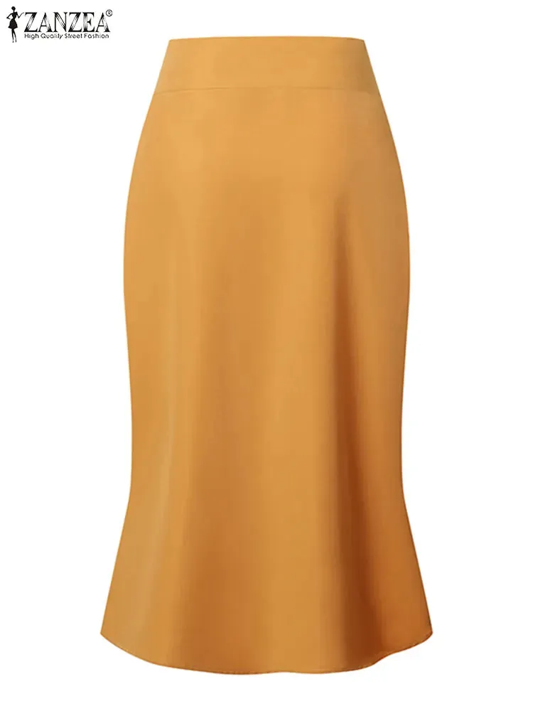 jf23 Package Hip High Waist Fishtail Skirts Elegant Women Evangelical Knee-length Saias Office Mermaid Skirts Fashion 2023
