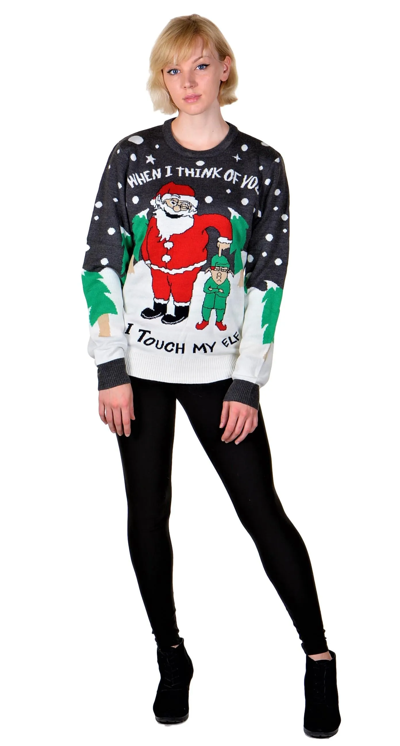 KESIS Ugly Christmas Sweater for Men and Women, Crew Neck Long Sleeve Santa Elf Xmas Pullover