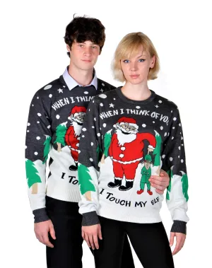 KESIS Ugly Christmas Sweater for Men and Women, Crew Neck Long Sleeve Santa Elf Xmas Pullover
