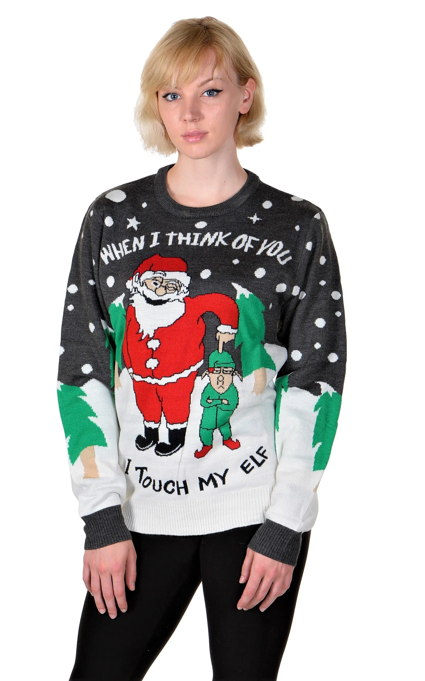 KESIS Ugly Christmas Sweater for Men and Women, Crew Neck Long Sleeve Santa Elf Xmas Pullover