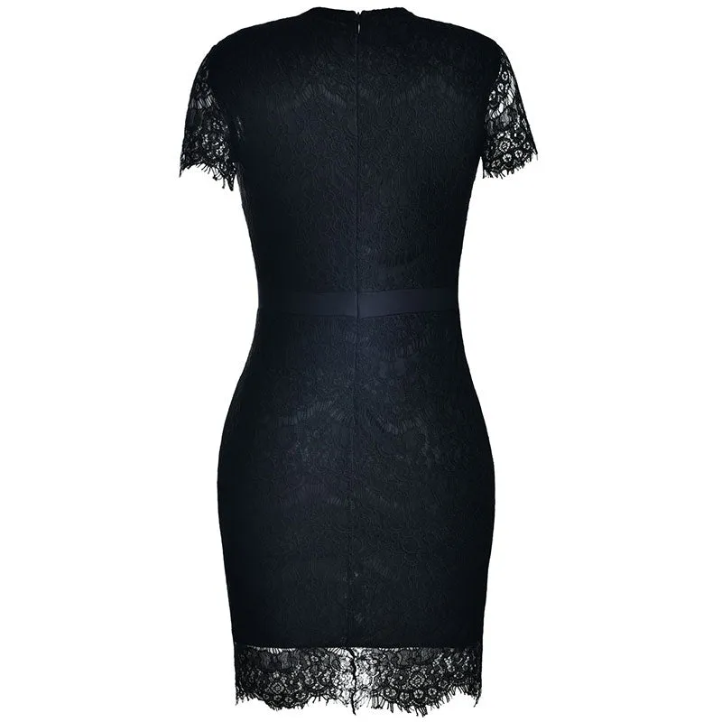 Lace Black Flower Chic Dress #Lace #Black