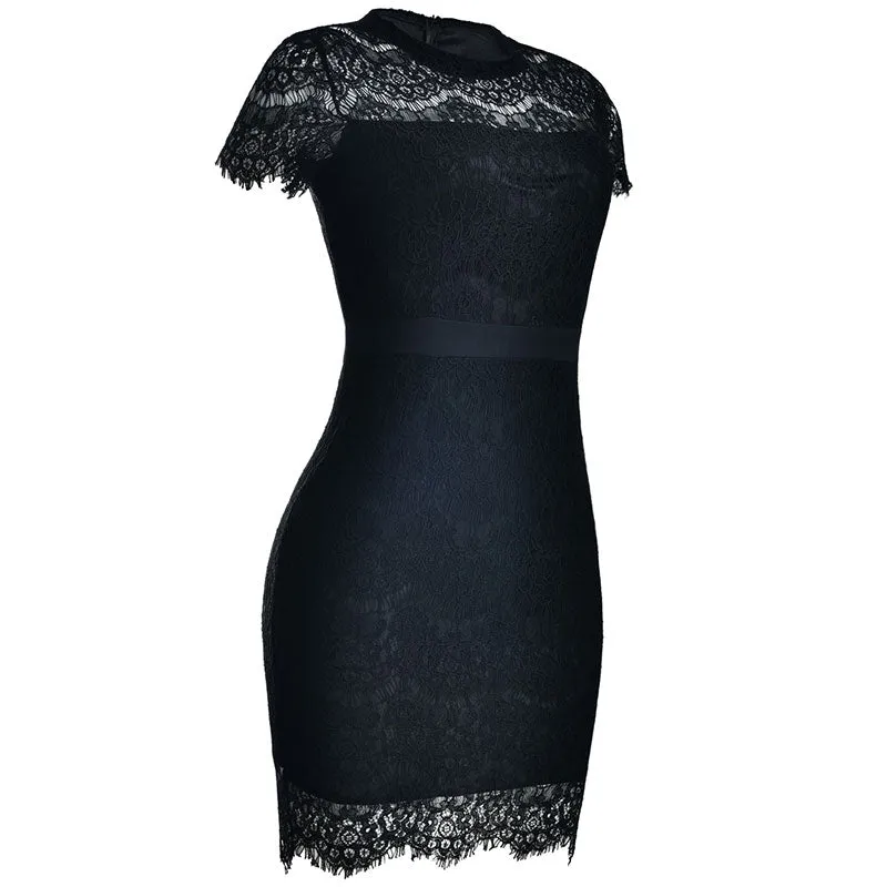 Lace Black Flower Chic Dress #Lace #Black