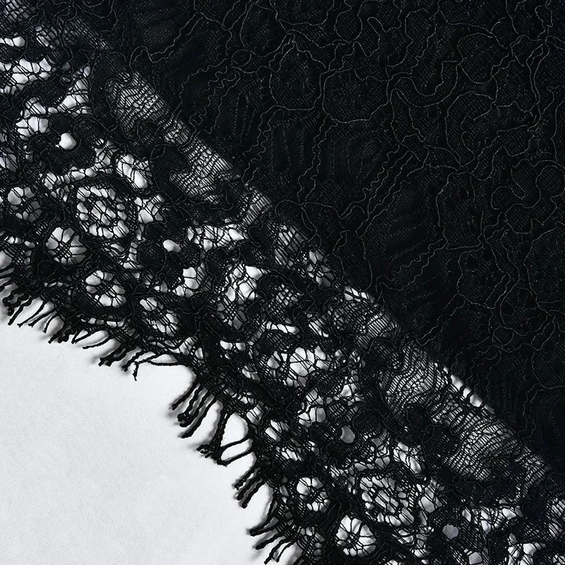 Lace Black Flower Chic Dress #Lace #Black