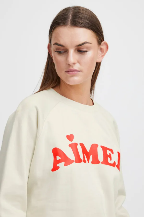 Lela Brushed Sweatshirt in Almond Milk