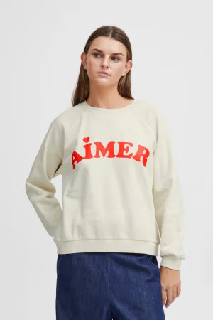 Lela Brushed Sweatshirt in Almond Milk