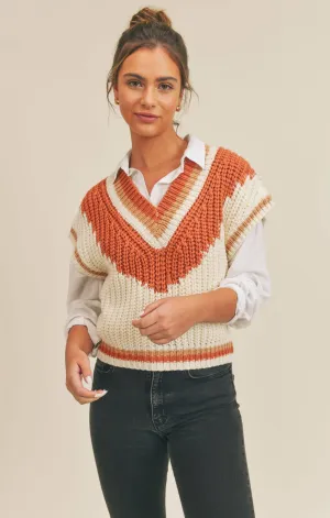 Listen Up Contrast Color Sweater Vest