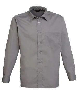 Long sleeve poplin shirt | Dark Grey*