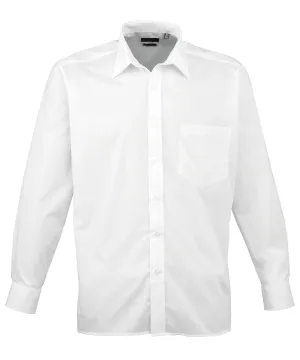 Long sleeve poplin shirt | White*