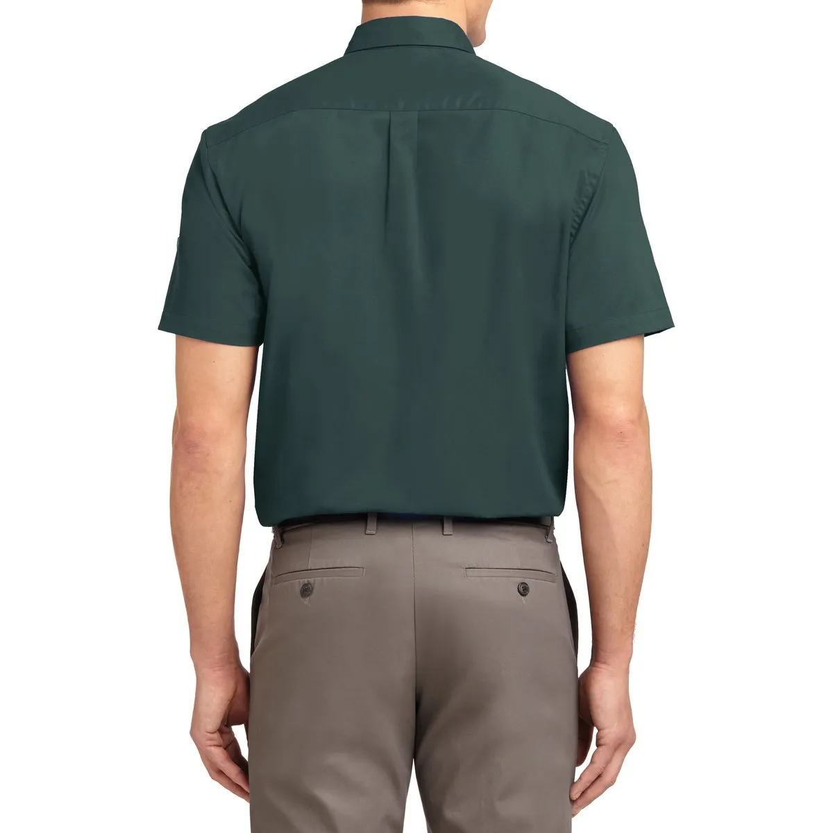 Men's Short Sleeve Wrinkle Resistance Easy Care Button Down Collar Shirt