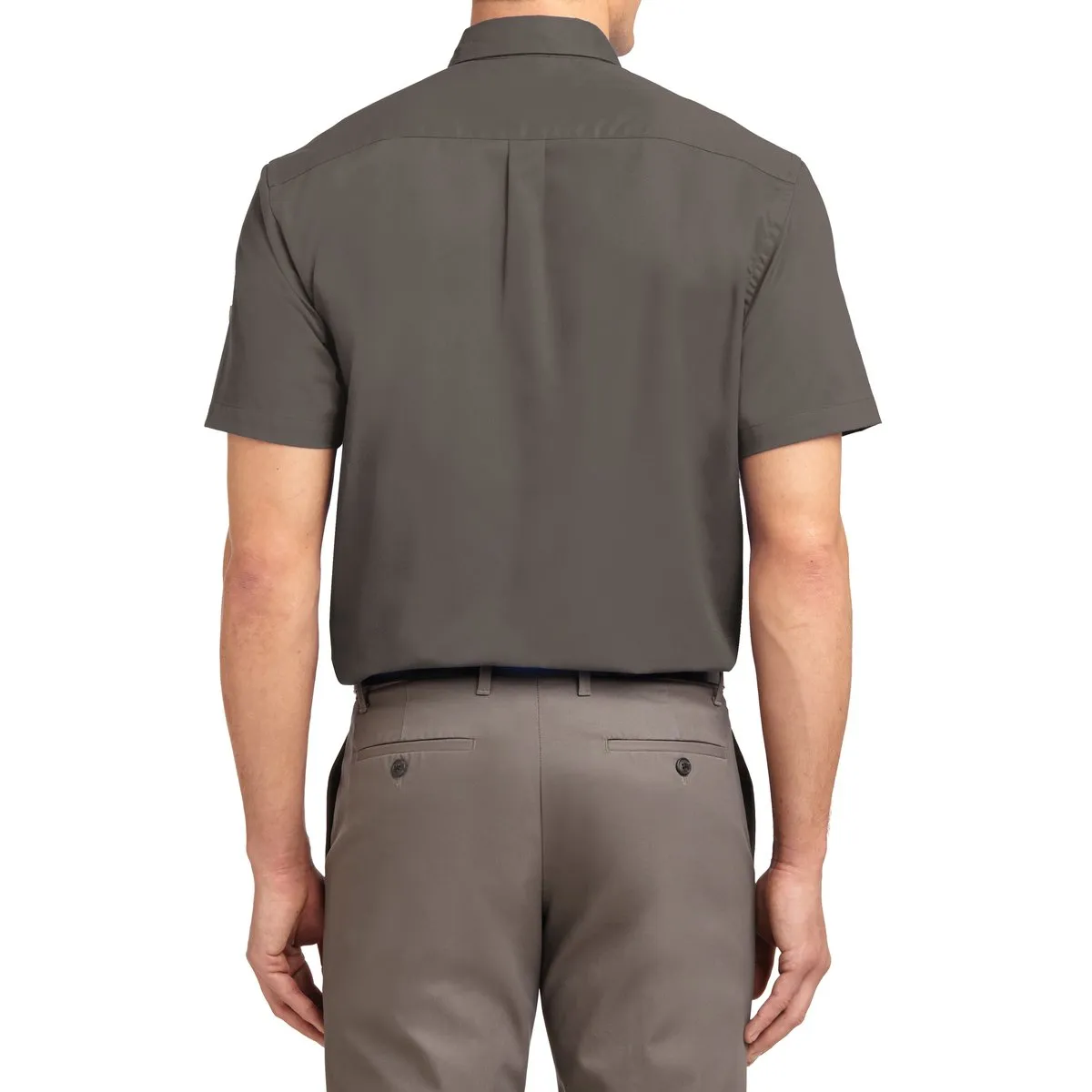 Men's Short Sleeve Wrinkle Resistance Easy Care Button Down Collar Shirt