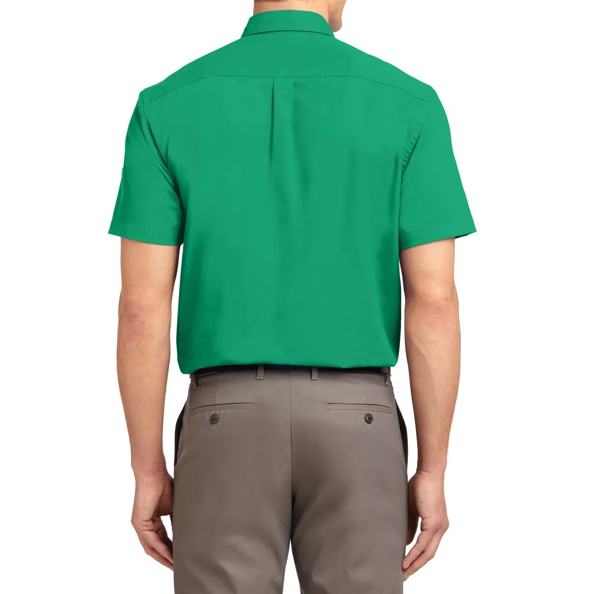 Men's Short Sleeve Wrinkle Resistance Easy Care Button Down Collar Shirt